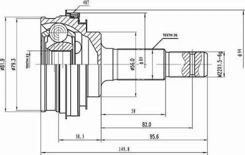 Aywiparts AW1510163A - Шарнирный комплект, ШРУС, приводной вал unicars.by