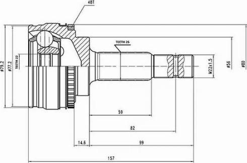 Aywiparts AW1510109A - Шарнирный комплект, ШРУС, приводной вал unicars.by