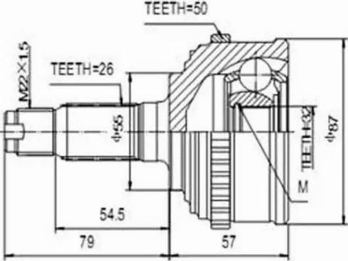 Aywiparts AW1510189A - Шарнирный комплект, ШРУС, приводной вал unicars.by