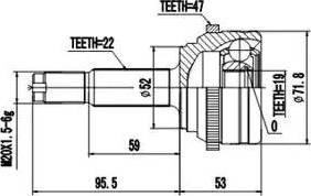 Aywiparts AW1510130A - Шарнирный комплект, ШРУС, приводной вал unicars.by