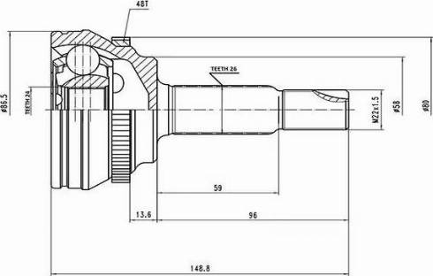 Aywiparts AW1510125A - Шарнирный комплект, ШРУС, приводной вал unicars.by