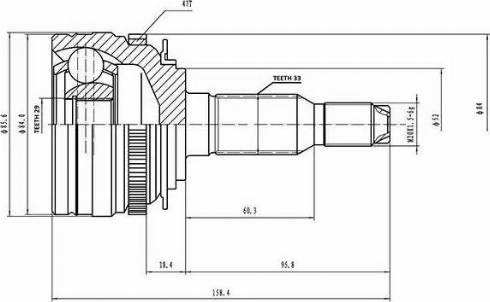 Aywiparts AW1510174A - Шарнирный комплект, ШРУС, приводной вал unicars.by