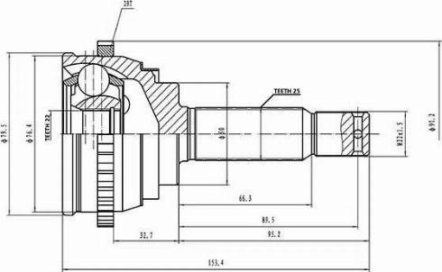 Aywiparts AW1510178A - Шарнирный комплект, ШРУС, приводной вал unicars.by