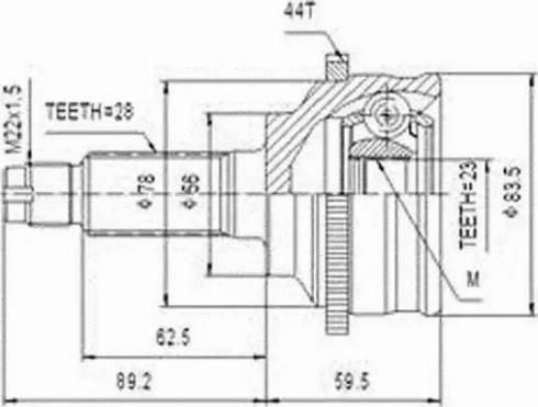 Aywiparts AW1510885A - Шарнирный комплект, ШРУС, приводной вал unicars.by