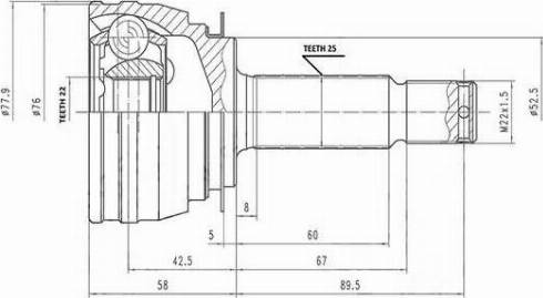 Aywiparts AW1511111 - Шарнирный комплект, ШРУС, приводной вал unicars.by