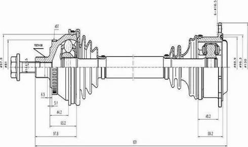 Euro Driveline VW124A - Приводной вал unicars.by