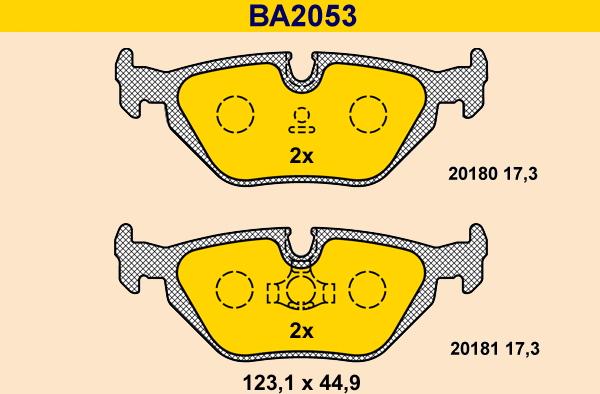 Barum BA2053 - Тормозные колодки, дисковые, комплект unicars.by