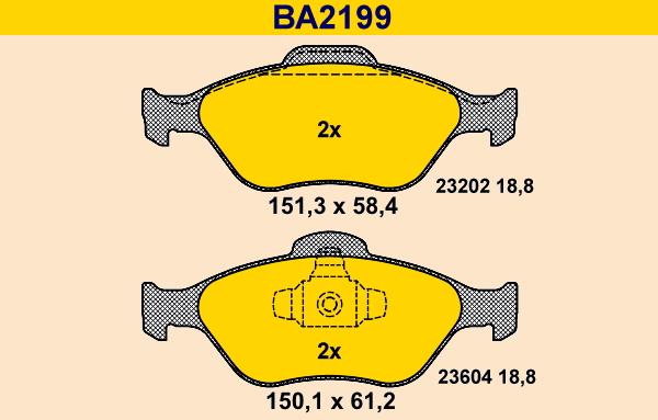 Barum BA2199 - Тормозные колодки, дисковые, комплект unicars.by