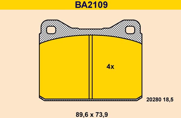 Barum BA2109 - Тормозные колодки, дисковые, комплект unicars.by