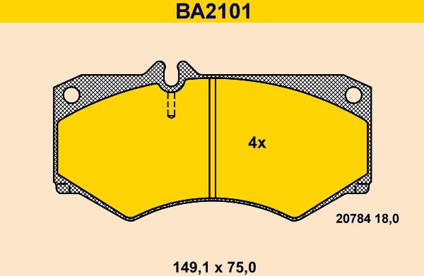 Barum BA2101 - Тормозные колодки, дисковые, комплект unicars.by