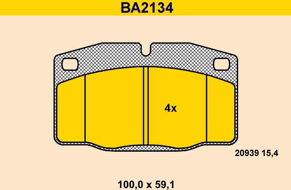 Barum BA2134 - Тормозные колодки, дисковые, комплект unicars.by