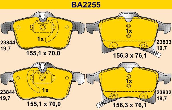 Barum BA2255 - Тормозные колодки, дисковые, комплект unicars.by