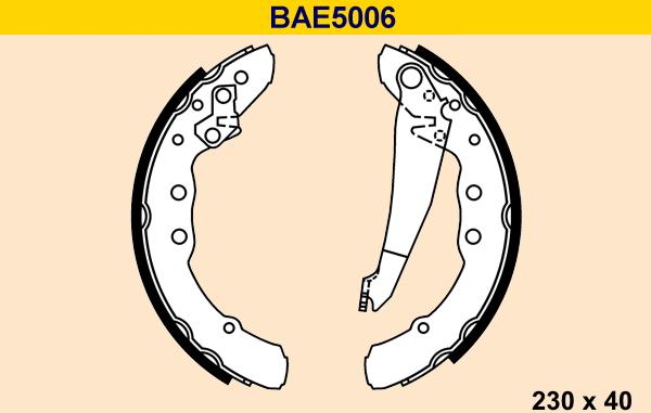 Barum BAE5006 - Комплект тормозных колодок, барабанные unicars.by