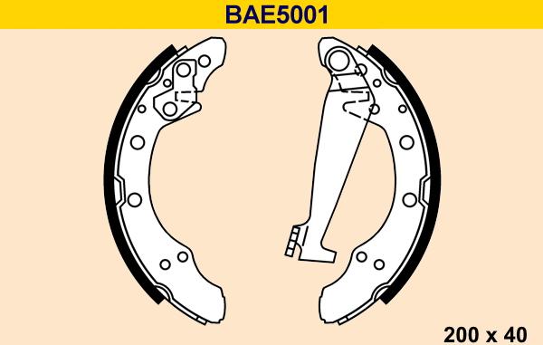 Barum BAE5001 - Комплект тормозных колодок, барабанные unicars.by