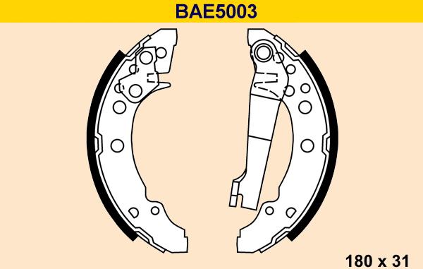 Barum BAE5003 - Комплект тормозных колодок, барабанные unicars.by