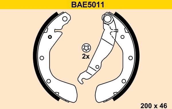 Barum BAE5011 - Комплект тормозных колодок, барабанные unicars.by