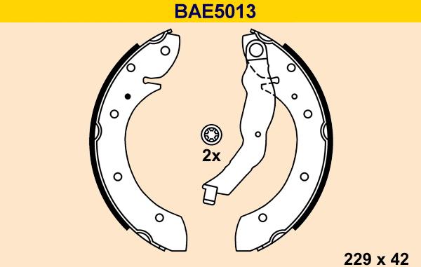 Barum BAE5013 - Комплект тормозных колодок, барабанные unicars.by