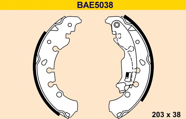 Barum BAE5038 - Комплект тормозных колодок, барабанные unicars.by