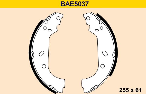 Barum BAE5037 - Комплект тормозных колодок, барабанные unicars.by