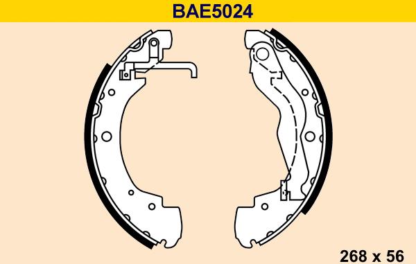 Barum BAE5024 - Комплект тормозных колодок, барабанные unicars.by