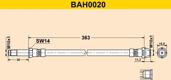 Barum BAH0020 - Тормозной шланг unicars.by