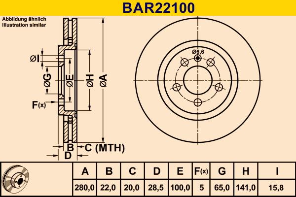 Barum BAR22100 - Тормозной диск unicars.by