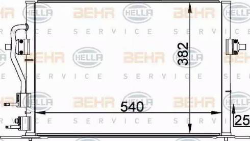 BEHR HELLA Service 8FC 351 035-581 - Конденсатор кондиционера unicars.by