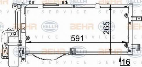 BEHR HELLA Service 8FC 351 300-614 - Конденсатор кондиционера unicars.by