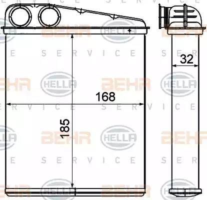 BEHR HELLA Service 8FH 351 000-551 - Теплообменник, отопление салона unicars.by