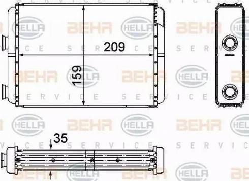 BEHR HELLA Service 8FH 351 308-251 - Теплообменник, отопление салона unicars.by