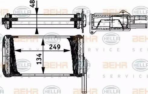 BEHR HELLA Service 8FH 351 311-581 - Теплообменник, отопление салона unicars.by