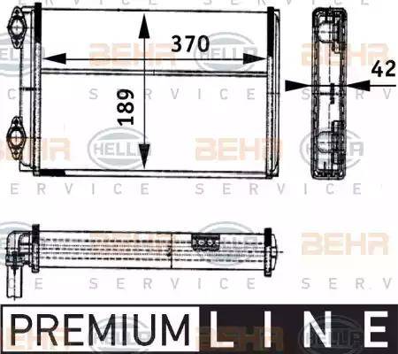 BEHR HELLA Service 8FH 351 312-421 - Теплообменник, отопление салона unicars.by