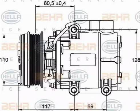 BEHR HELLA Service 8FK 351 109-201 - Компрессор кондиционера unicars.by