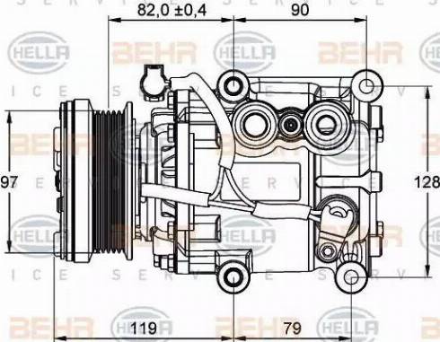 BEHR HELLA Service 8FK 351 113-371 - Компрессор кондиционера unicars.by