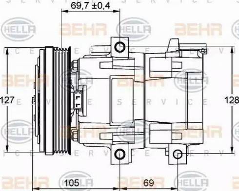 BEHR HELLA Service 8FK 351 113-211 - Компрессор кондиционера unicars.by