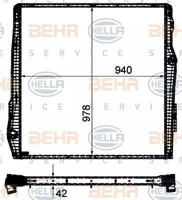 BEHR HELLA Service 8MK 376 906-301 - Радиатор, охлаждение двигателя unicars.by