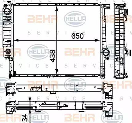 BEHR HELLA Service 8MK 376 910-271 - Радиатор, охлаждение двигателя unicars.by