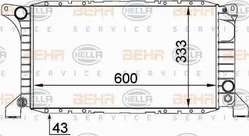 BEHR HELLA Service 8MK 376 764-011 - Радиатор, охлаждение двигателя unicars.by