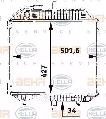 BEHR HELLA Service 8MK 376 706-201 - Радиатор, охлаждение двигателя unicars.by