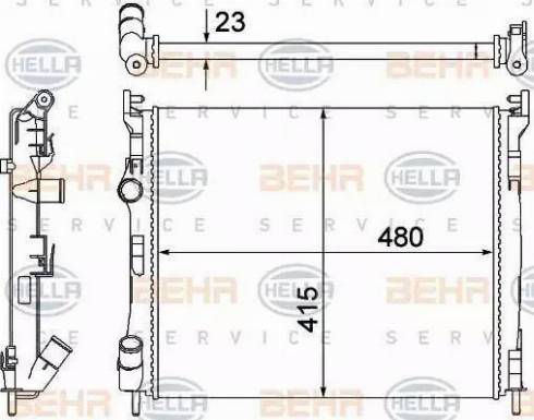 BEHR HELLA Service 8MK 376 700-381 - Радиатор, охлаждение двигателя unicars.by