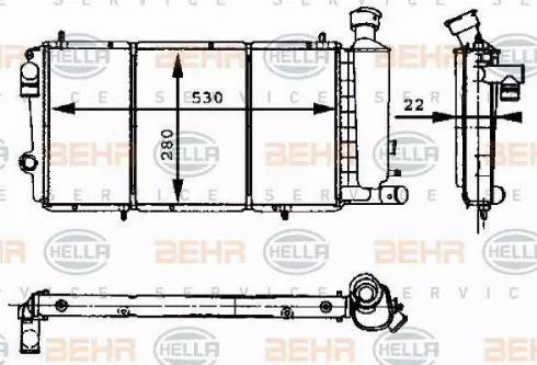 BEHR HELLA Service 8MK 376 715-411 - Радиатор, охлаждение двигателя unicars.by