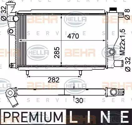 BEHR HELLA Service 8MK 376 715-381 - Радиатор, охлаждение двигателя unicars.by