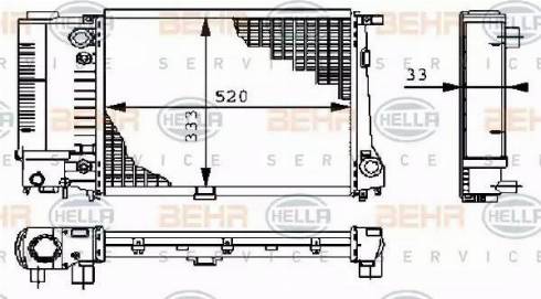 BEHR HELLA Service 8MK 376 711-671 - Радиатор, охлаждение двигателя unicars.by