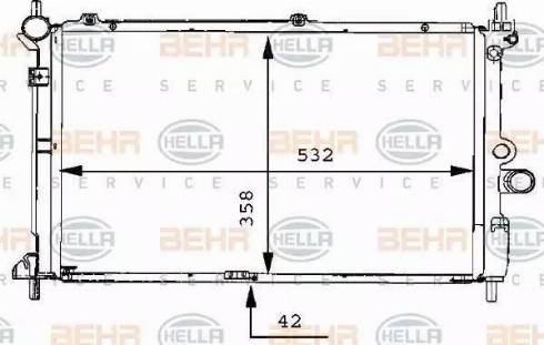 BEHR HELLA Service 8MK 376 711-761 - Радиатор, охлаждение двигателя unicars.by