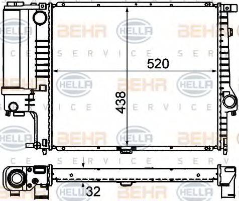 BEHR HELLA Service 8MK 376 713-084 - Радиатор, охлаждение двигателя unicars.by