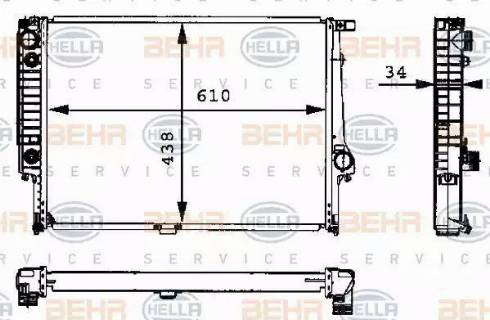 BEHR HELLA Service 8MK 376 713-074 - Радиатор, охлаждение двигателя unicars.by