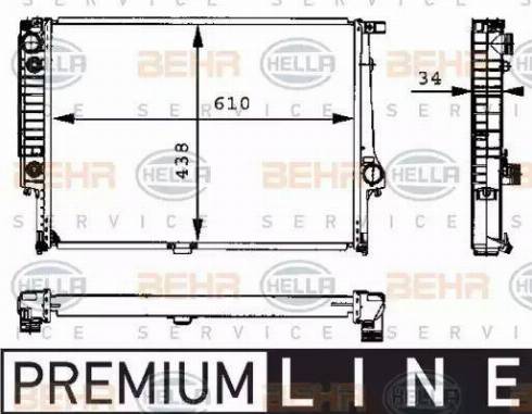 BEHR HELLA Service 8MK 376 713-071 - Радиатор, охлаждение двигателя unicars.by