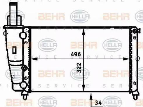 BEHR HELLA Service 8MK 376 713-381 - Радиатор, охлаждение двигателя unicars.by