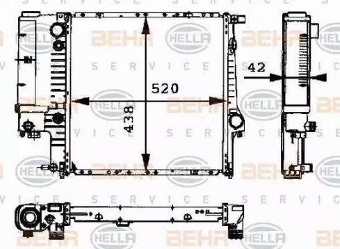 BEHR HELLA Service 8MK 376 712-221 - Радиатор, охлаждение двигателя unicars.by