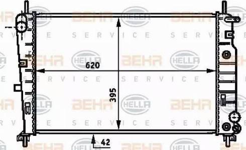 BEHR HELLA Service 8MK 376 717-111 - Радиатор, охлаждение двигателя unicars.by